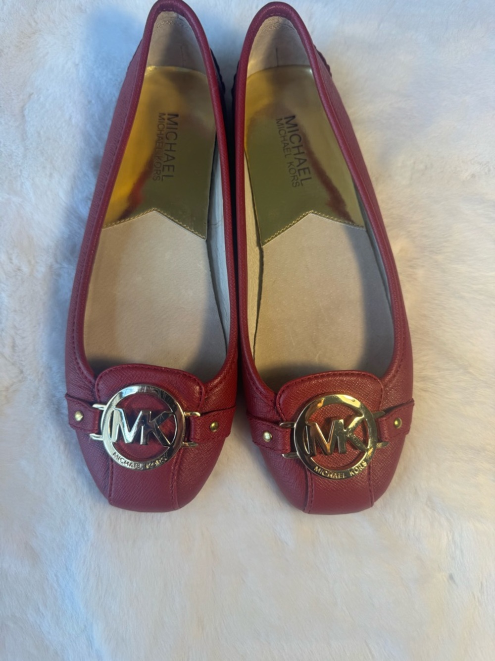 MICHAEL Michael Kors Red and Gold Fulton Moc Ballet Flats Size 6.5 - Picture 2 of 10